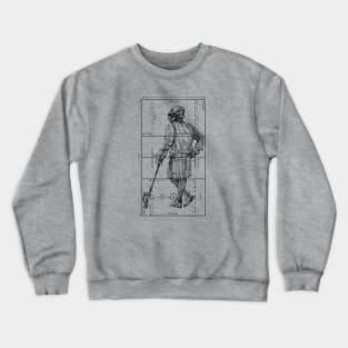 Lax Field Player-BLK (Male) Crewneck Sweatshirt